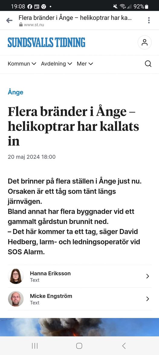 Helikoptrar Inkallade För Bränder I Ånge