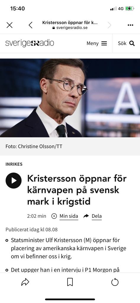 Barnhandlaren Öppen För Krigstida Kärnvapenplacering