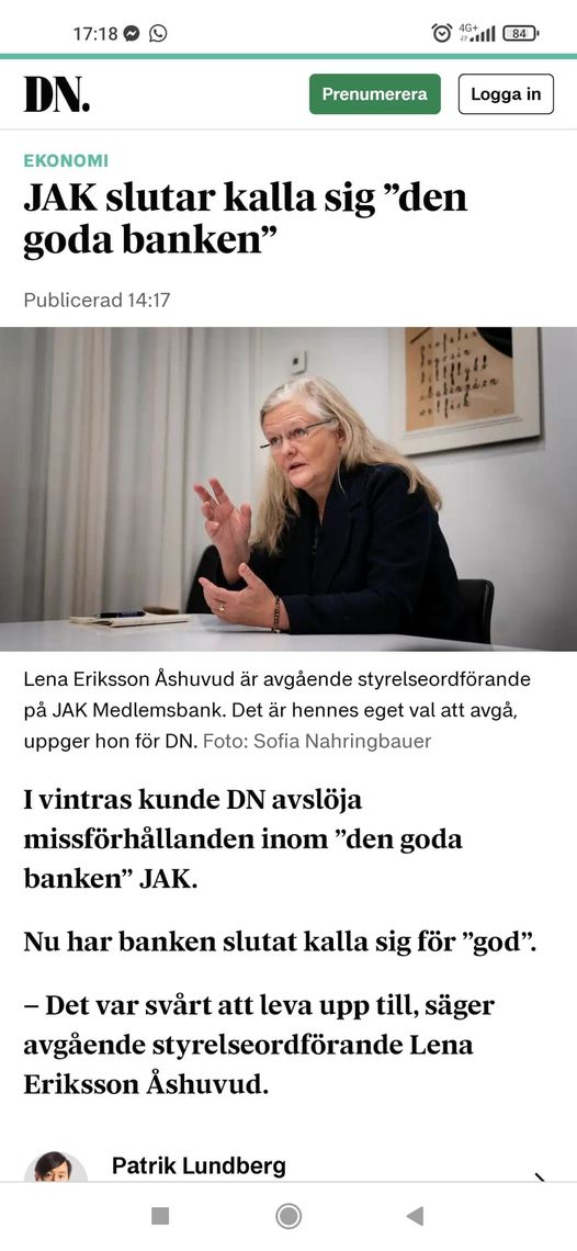 JAK Slut Som Den Goda Banken