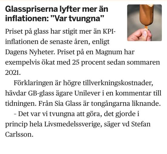 Glasspris & Inflation
