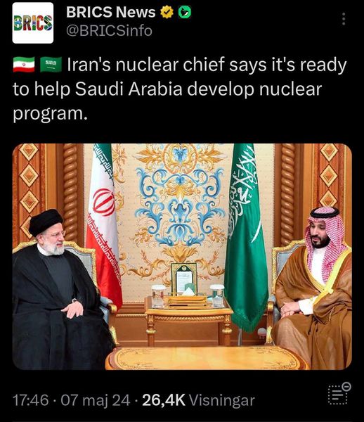 Iran Redo Hjälpa Saudi Med Kärnprogram