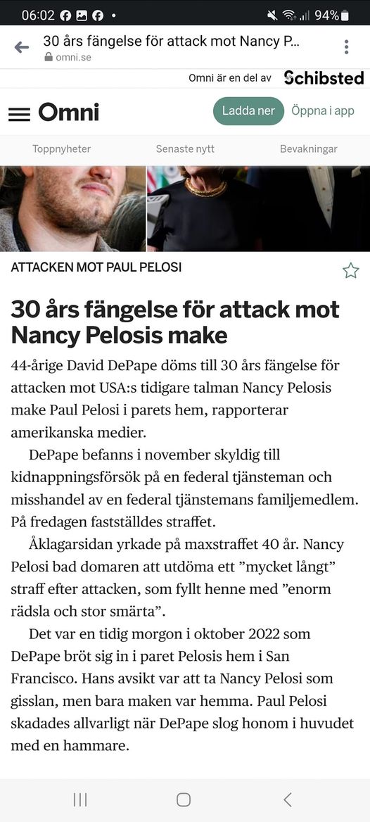 Fängelse För Pelosi-Attack