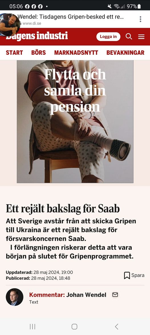 Gripenbakslag För SAAB
