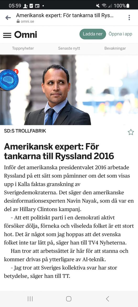 Nayak Om SD:s Trollfabrik