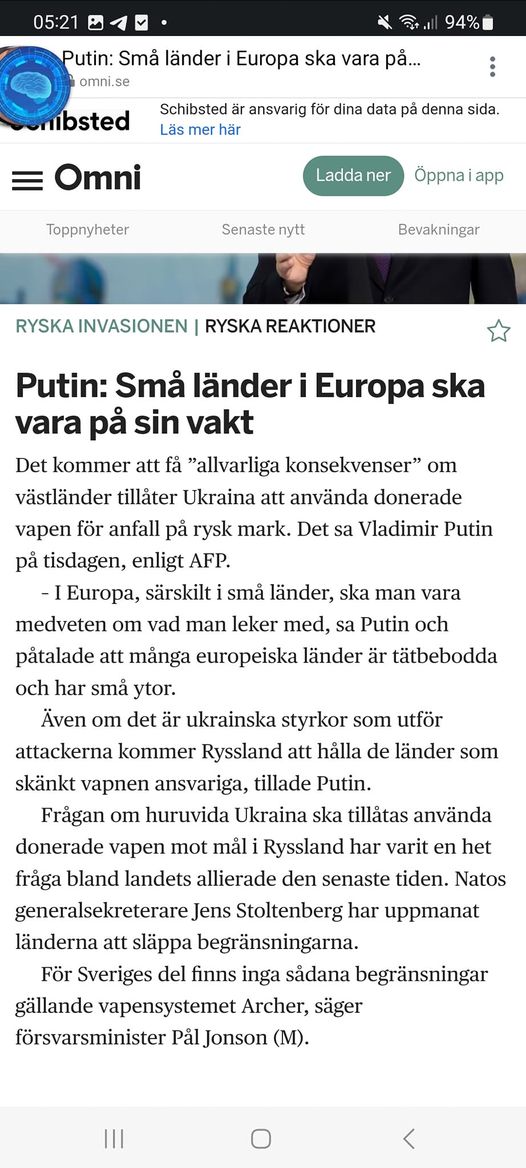 Putin & Europeiskt Smålandsvaksamhet