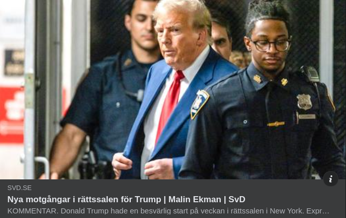 Rättssalsmotigt För Trump I SvD