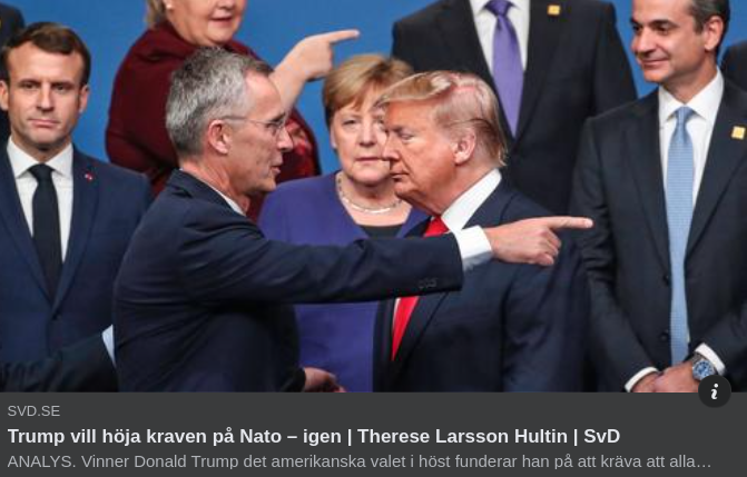 Nato-Krävande Trump I SvD