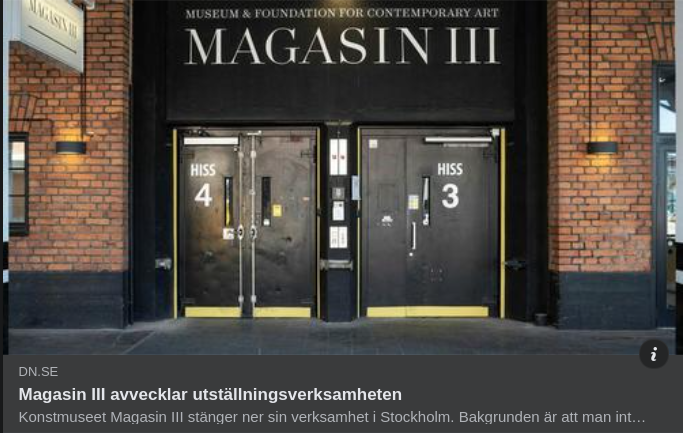 Utställningsverksamhetsavvecklande Magasin III