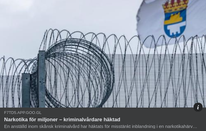 Narkotikahärveinblandad Kriminalvårdare