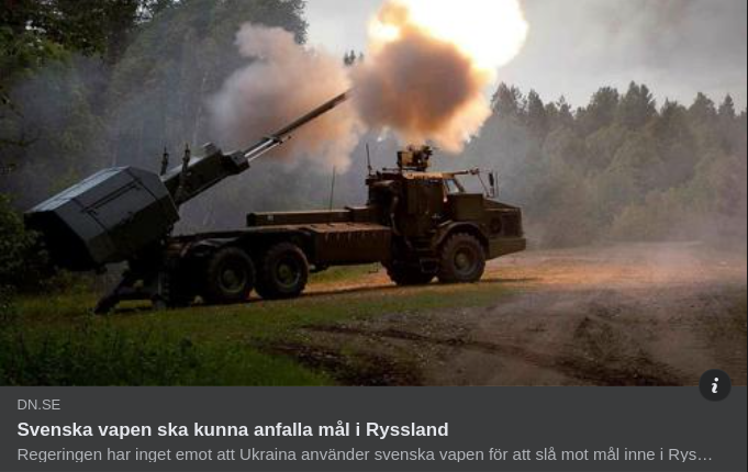 Regeringen Ok Med Att Anfalla Mål I Ryssland Med Svenska Vapen