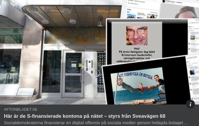 Redaktionellt Oberoende S-Finansierad Social Medieverksamhet