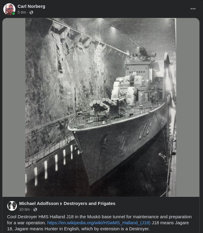 HMS Halland I Muskötunnel