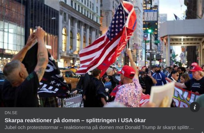 Reaktionsstarkt i USA