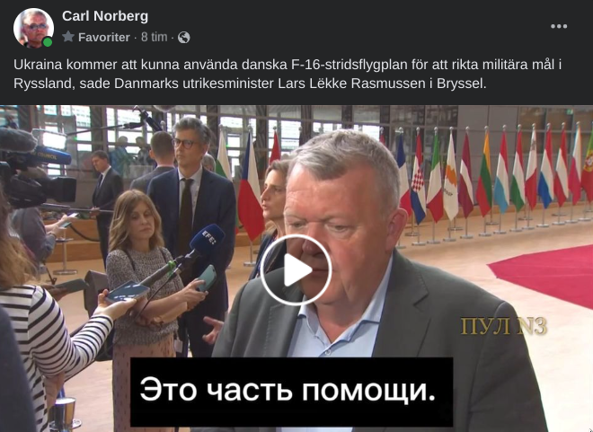 Okej för danska F-16 mot Ryssland