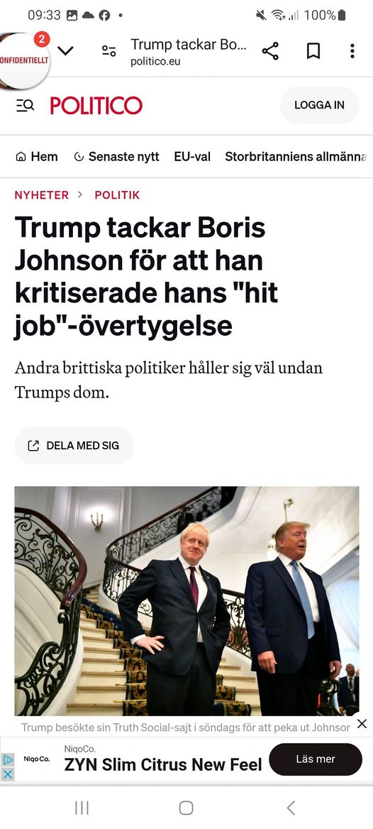 Trump Tackar Boris