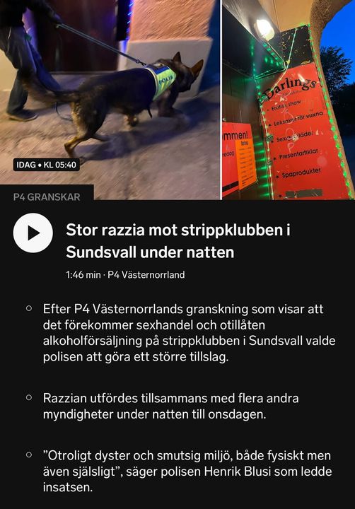 Razzia Mot Strippklubb I Sundsvall