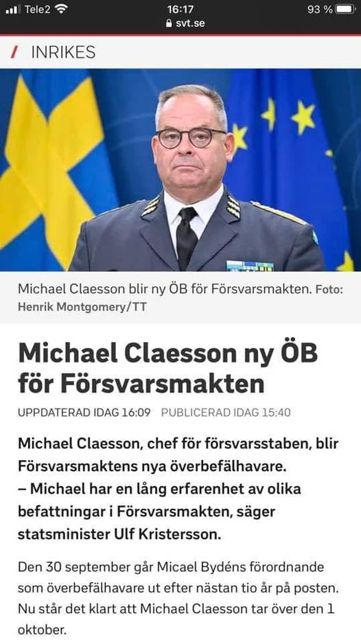 Michael Claesson Ny ÖB 1:e Oktober