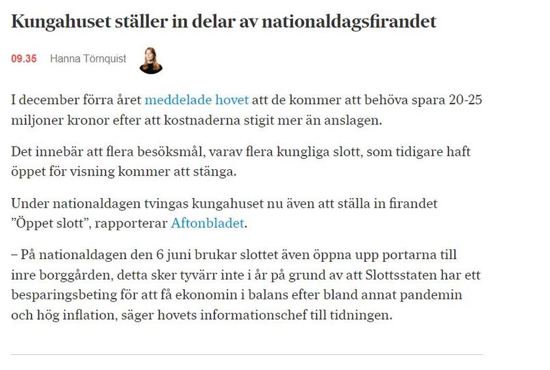 Kunglig Ekonomi Ställer In Nationaldagsfirandedelar