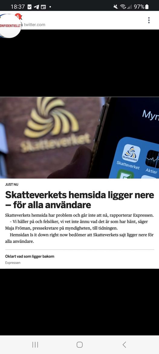 Skatteverkets Hemsida Nere