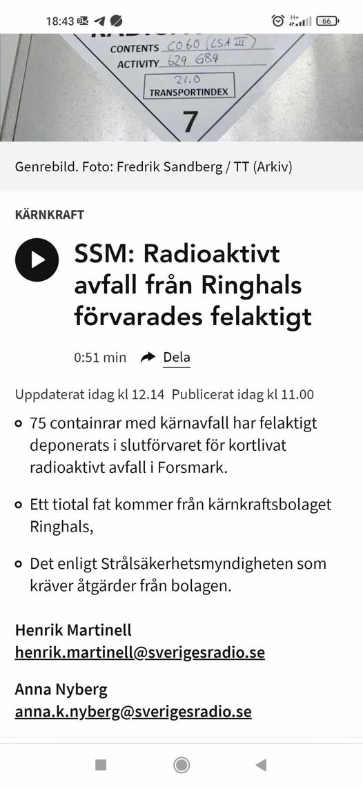Felförvarat Kärnavfall