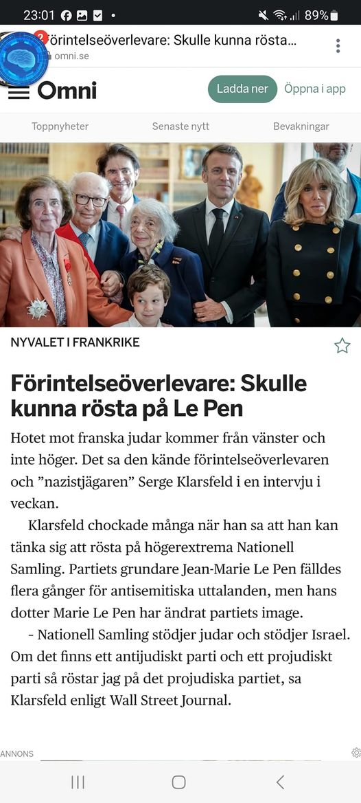 Le Pen Röstande Förintelseöverlevare