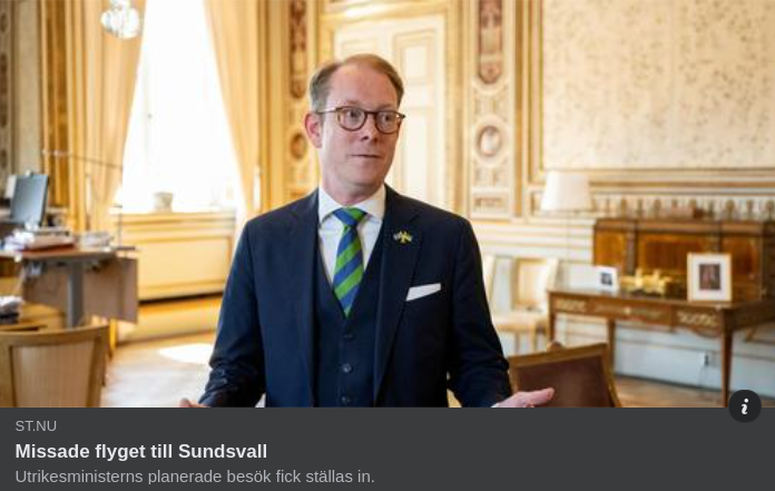 Utrikesministern Missade Sundsvallsflyg