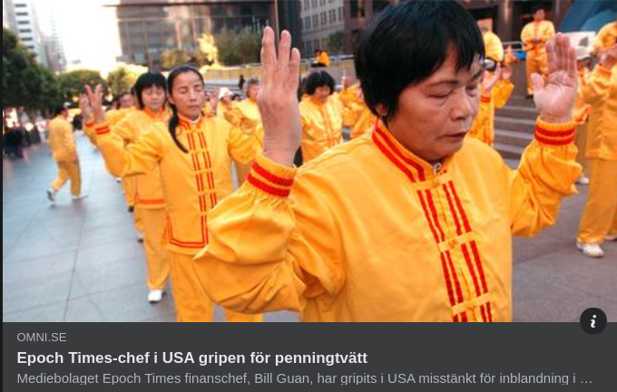 Penningtvättsgripen Epoch Times Chef I USA