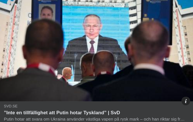 Tysklandshotande Putin I SvD