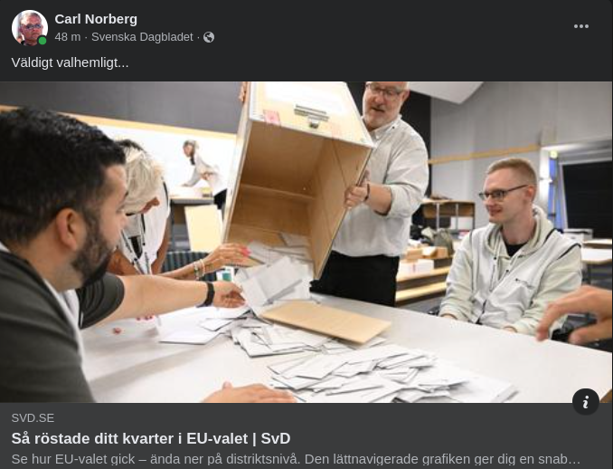 Valhemligt I SvD..