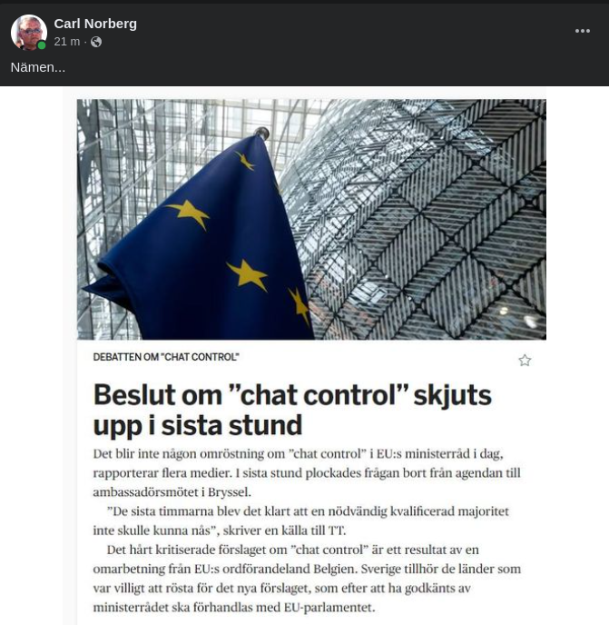 Uppskjutet Chat Control Beslut I Sista Stund