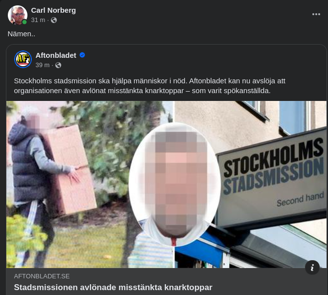 Knarktoppar Spökanställda Hos Stadsmissionen