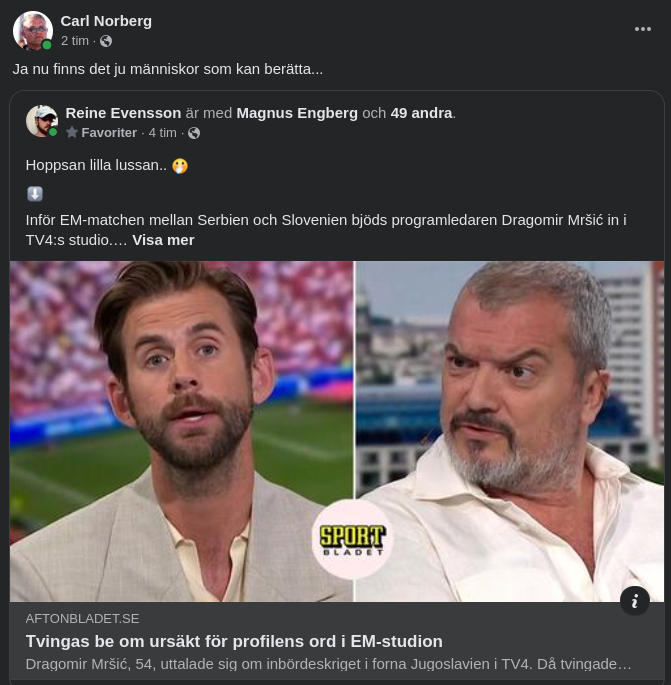 Ursäktad Åsikt I Sport-TV