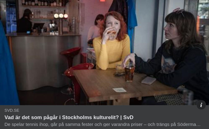 Pågående I Stockholms Kulturelit