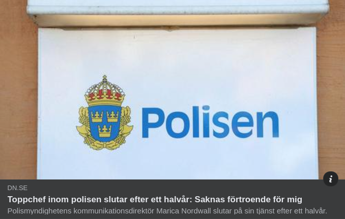 Förtroendebrist Får Polistoppchef Att Sluta