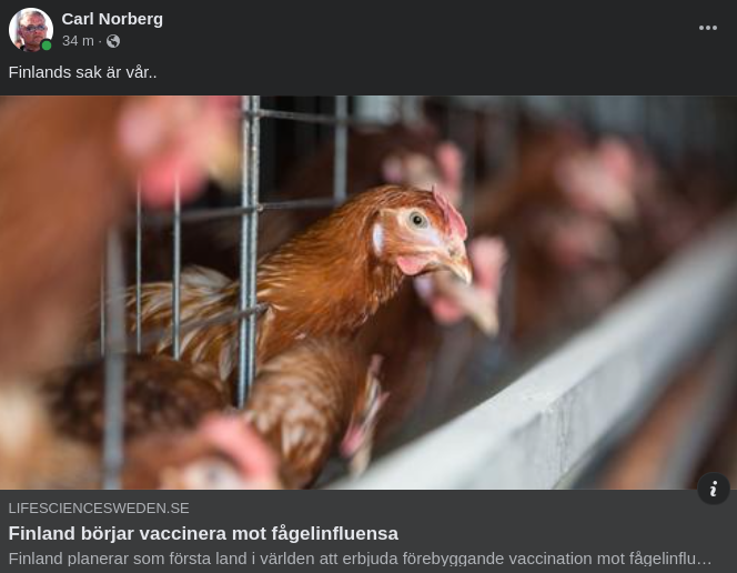 Finsk Fågelinfluensavaccinstart