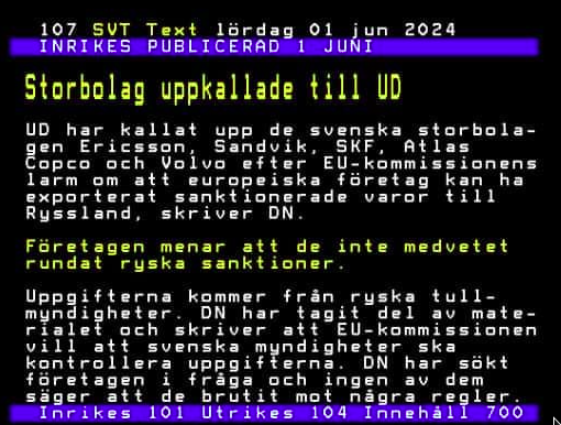 Storbolag uppkallade till UD