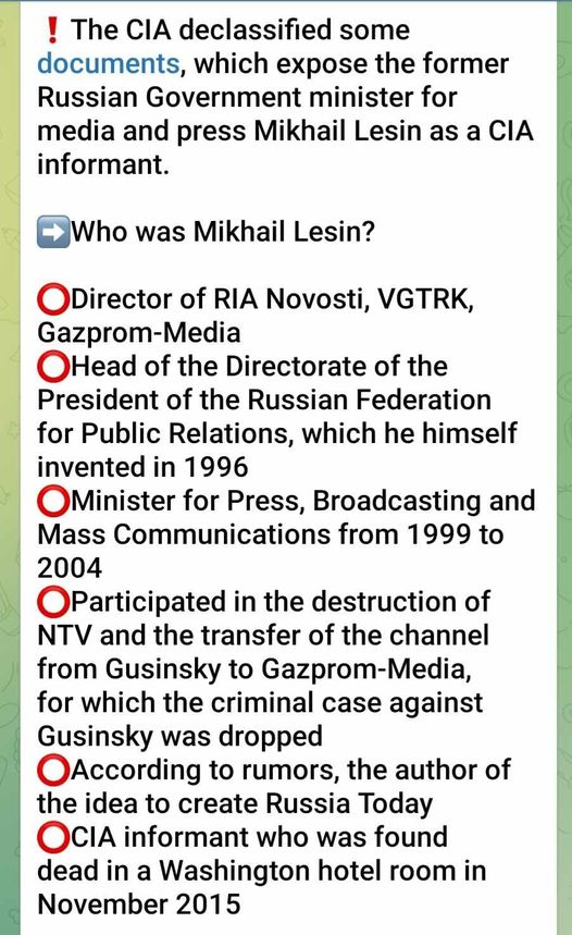 Rysk CIA-Informatör