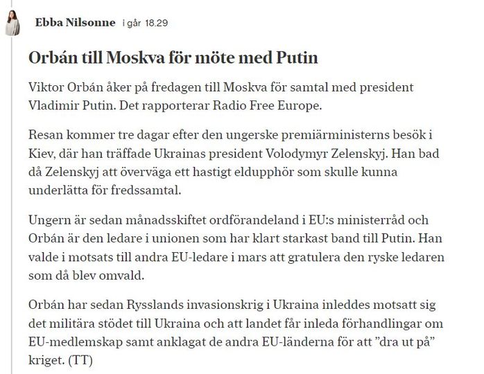 Orbán Möter Putin I Moskva