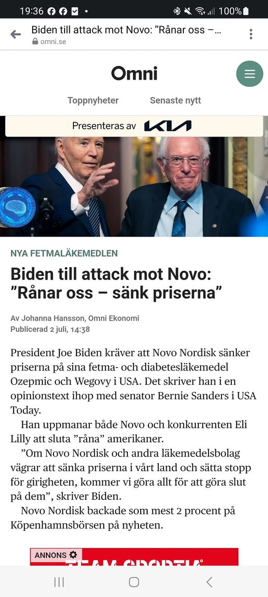 Underlivsporslinet Kräver Sänkta Priser Av Novo
