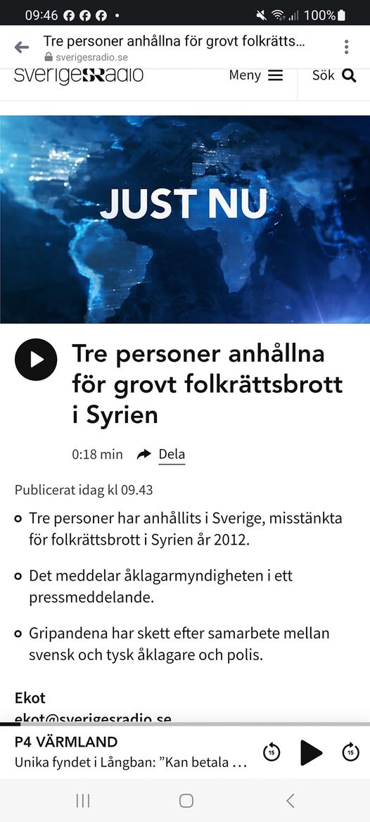 Tre Anhållna För Grovt Folkrättsbrott Begånget I Syrien