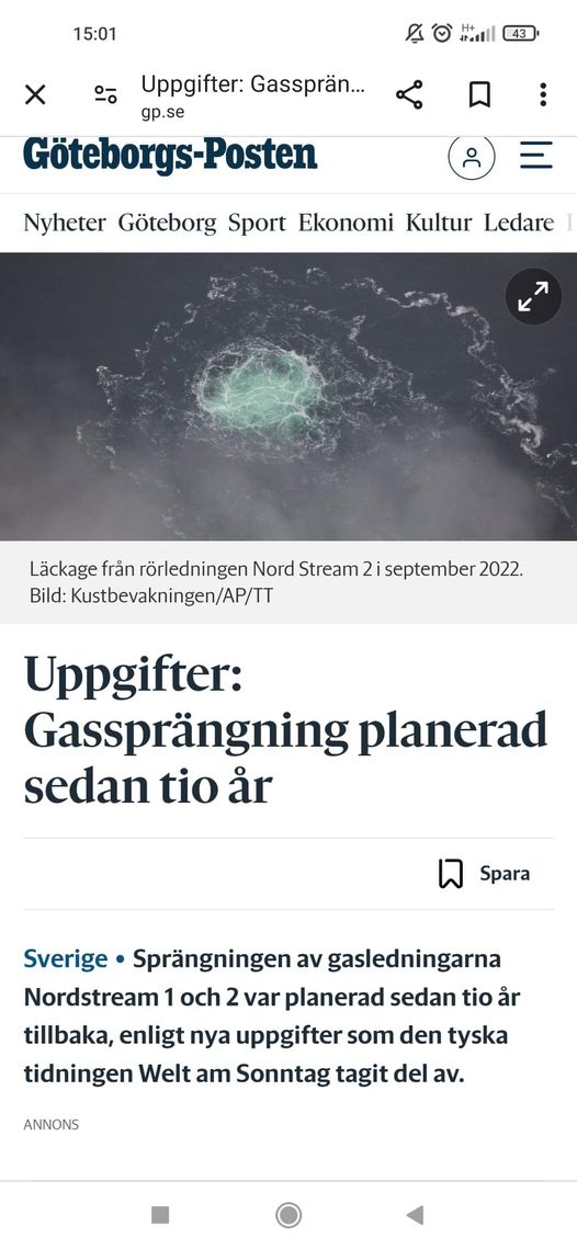 10 Års Planering För Nord Stream Sprängning