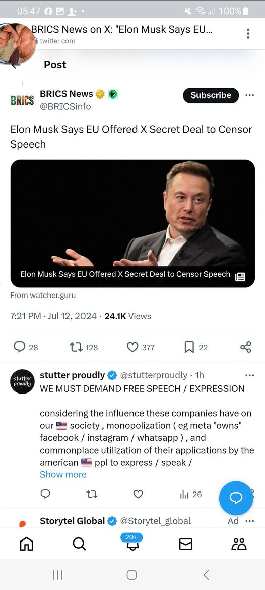 X Erbjudet Hemligt Censuravtal Av EU