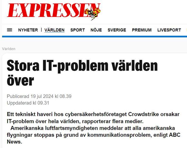 Crowdstrike Orsakar Stora Globala IT-Problem