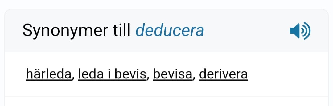 Synonymt Med Deducera