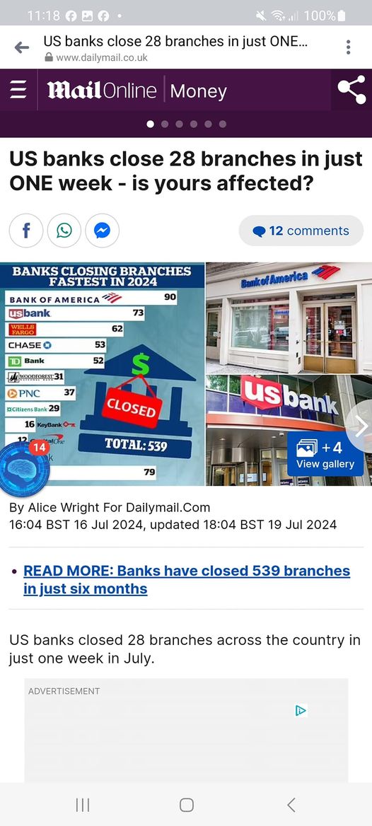 Amerikansk Bankkontorsstängning