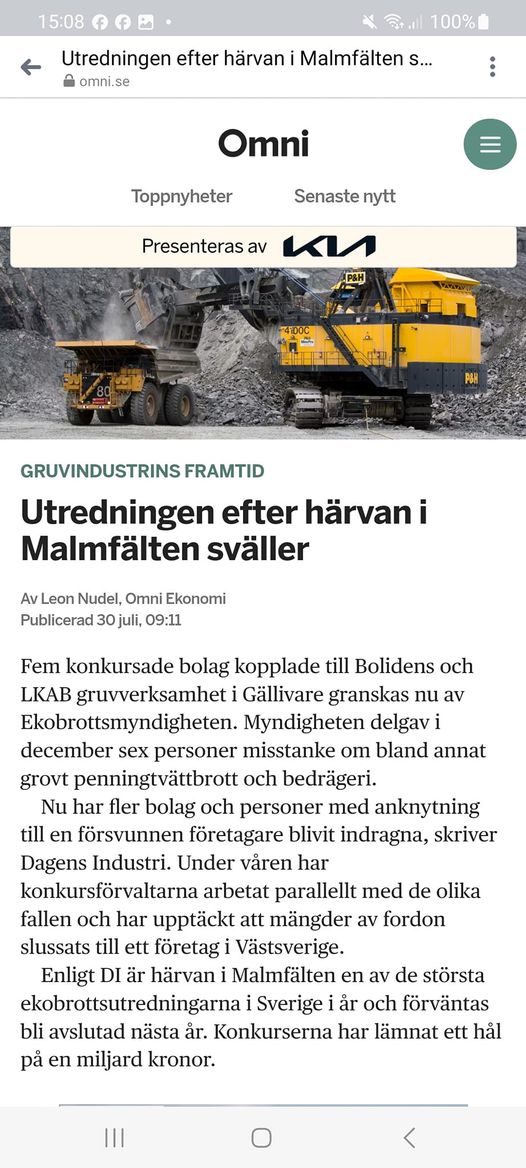 Svällande Malmfältshärveutredning