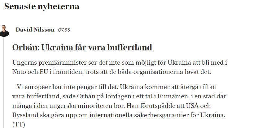 Orbán & Buffertlandet Ukraina
