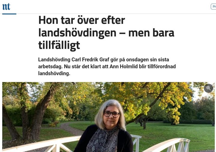 Tillfälligt Landshövdingsbyte I Östergötland