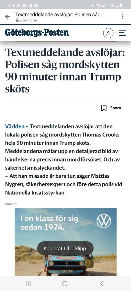 Skytten Synlig 90 Minuter Innan Skjutning