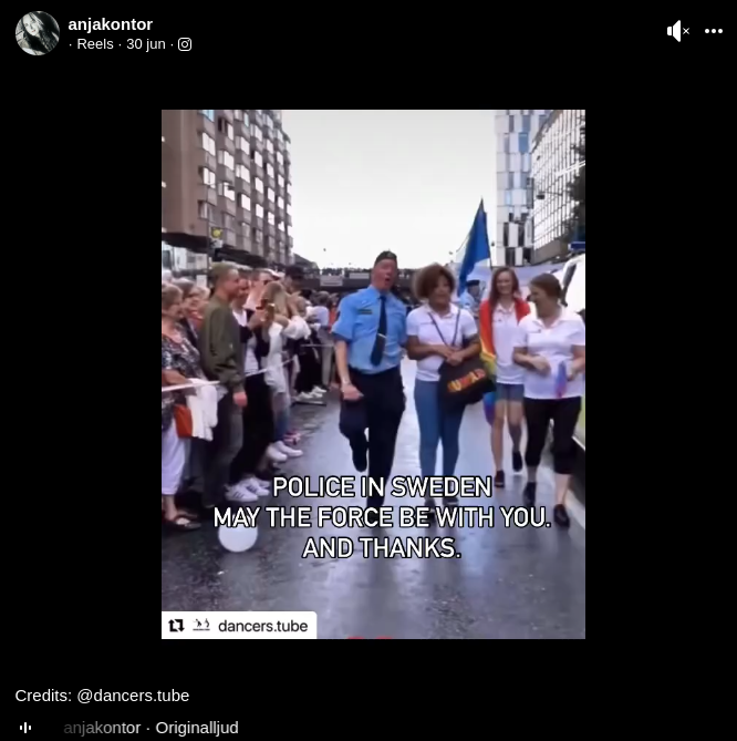 Regnbågsdansande Polisuniformer